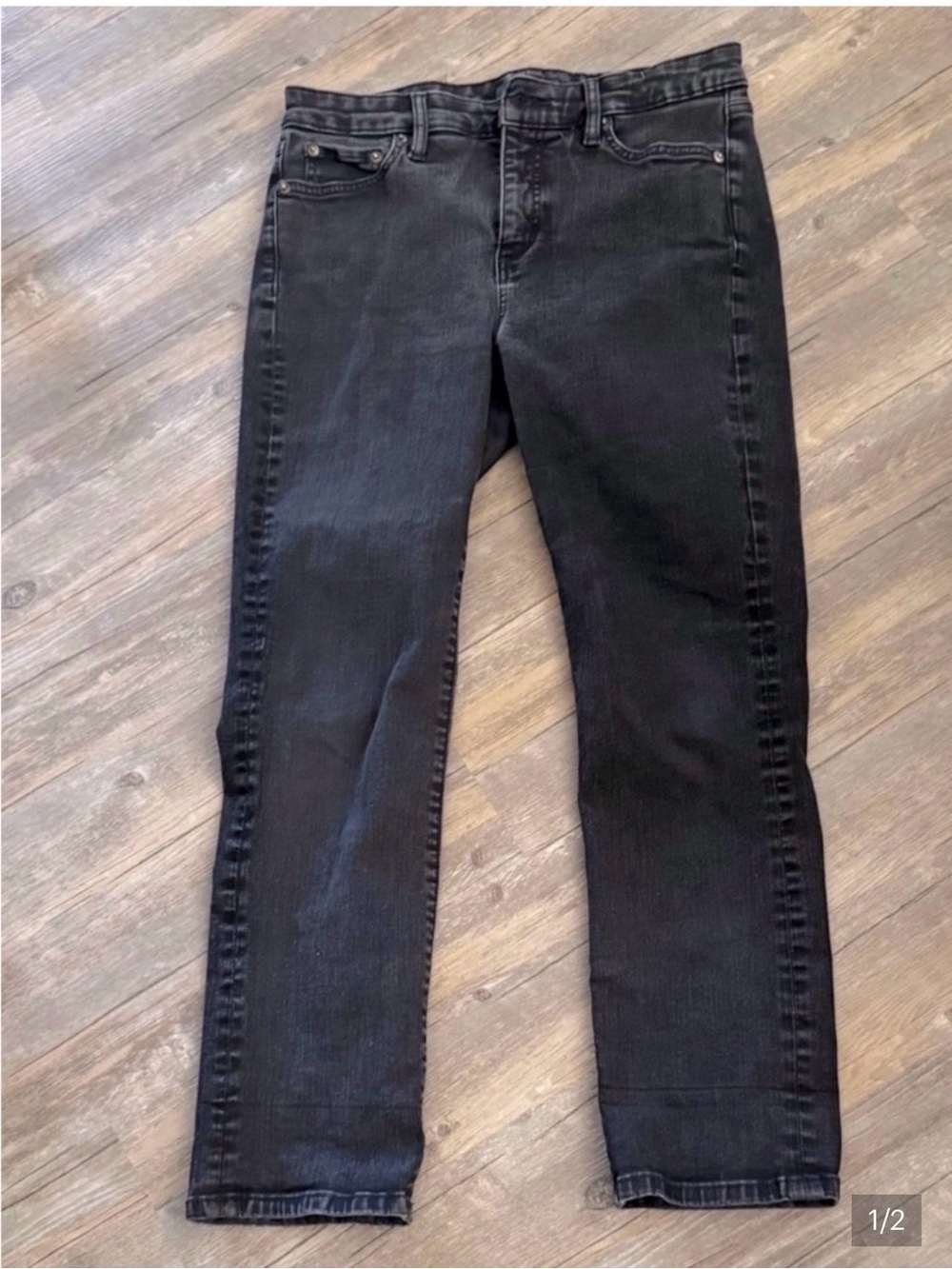 Lauren Ralph Lauren Premiere Straight Crop Gray Jeans Size 8